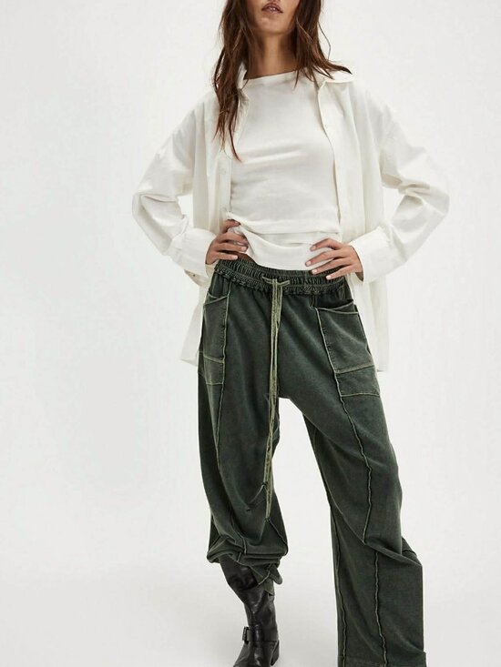 Free People Pants - Kaiden Pull-On Barrel Pants